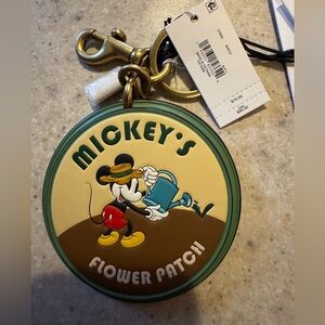 Disney x Coach  Mickey's Flower Patch Keychain Bag Charm